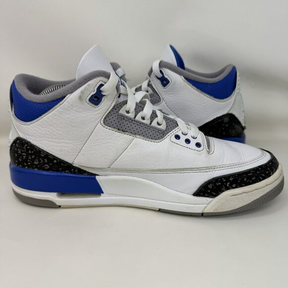 Nike Air Jordan 3 Racer Blue Retro Shoes White Blue Gr Men’s Size 8.5 - Picture 6 of 9